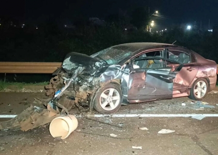 Acidente entre três veículos deixa um morto e feridos na BR-163