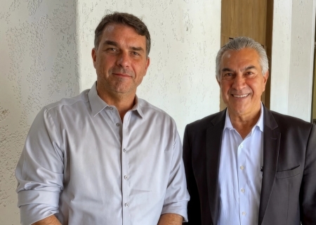 Azambuja se reúne com Flávio Bolsonaro e reforça aliança em MS