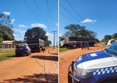 DOF e Força Tática interceptam carreta após perseguição em Amandina