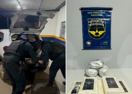 PMR apreende 9,5 kg de cocaína em compartimento oculto na MS-164