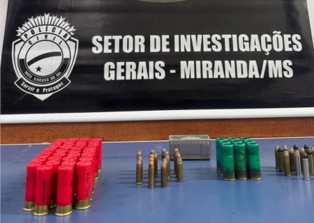 Homem é preso por comércio ilegal de munições em Miranda