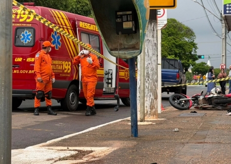 Motociclista morre em colisão no centro de Nova Andradina