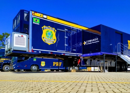 Nova Andradina recebe Carreta do Comando de Saúde Preventivo da PRF