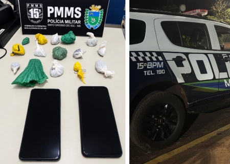 Homem é preso e dois adolescentes são apreendidos por tráfico de drogas em Nova Alvorada do Sul
