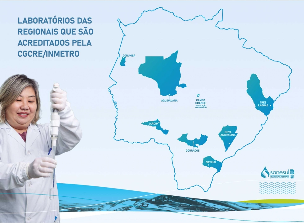 Sanesul amplia controle da qualidade da água e inclui laboratório de Nova Andradina em acreditação