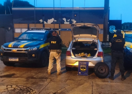 PRF e PMR apreendem 60,7 quilos de maconha após perseguição em Batayporã