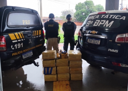 Força Tática e PRF apreendem 202 kg de maconha após perseguição em Nova Casa Verde