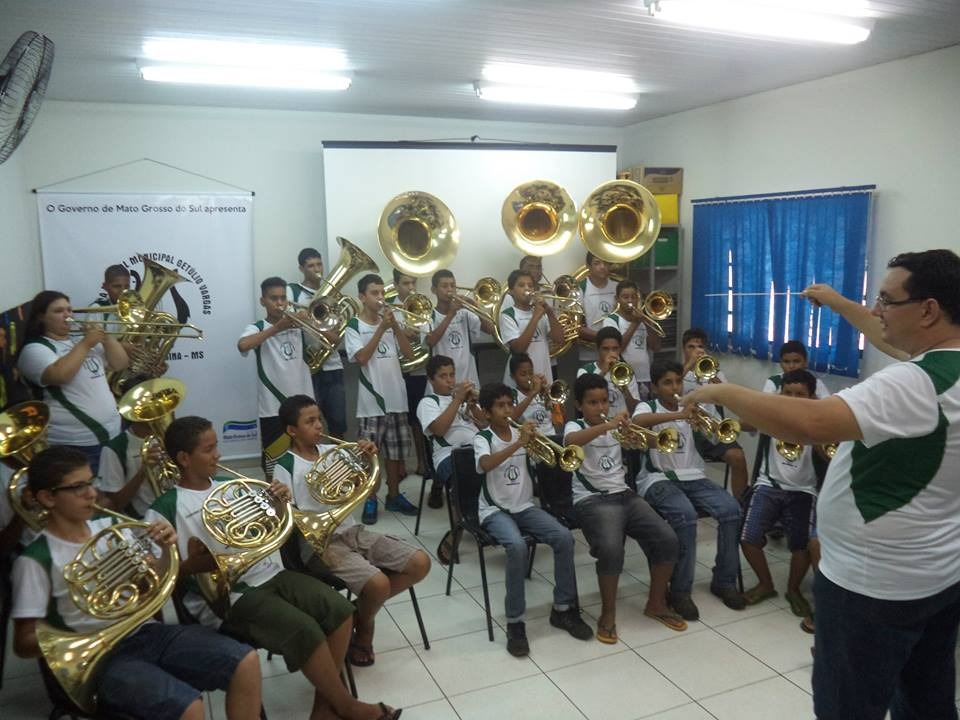 Oficina de musicaliza&ccedil;&atilde;o em 2014, quando a Banda recebeu R$ 45 mil da Funda&ccedil;&atilde;o de Cultura do Estado de MS - Foto: Divulga&ccedil;&atilde;o