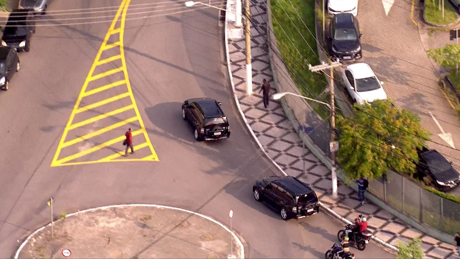 Comboio para transferir Temer da PF para o CP Choque - Foto: Reprodu&ccedil;&atilde;o/Globo News