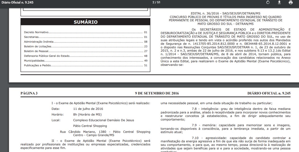 Chamamento para exame foi publicado dois meses após data em que candidatos deveriam comparecer Foto: Reprodução