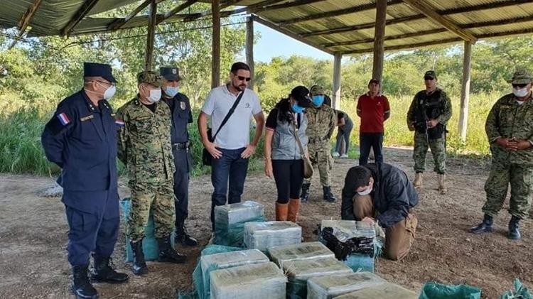 385 kg de cocaína que seriam exportados para o Brasil apreendidos no Paraguai - Foto: Divulgação/Polícia Nacional do Paraguai