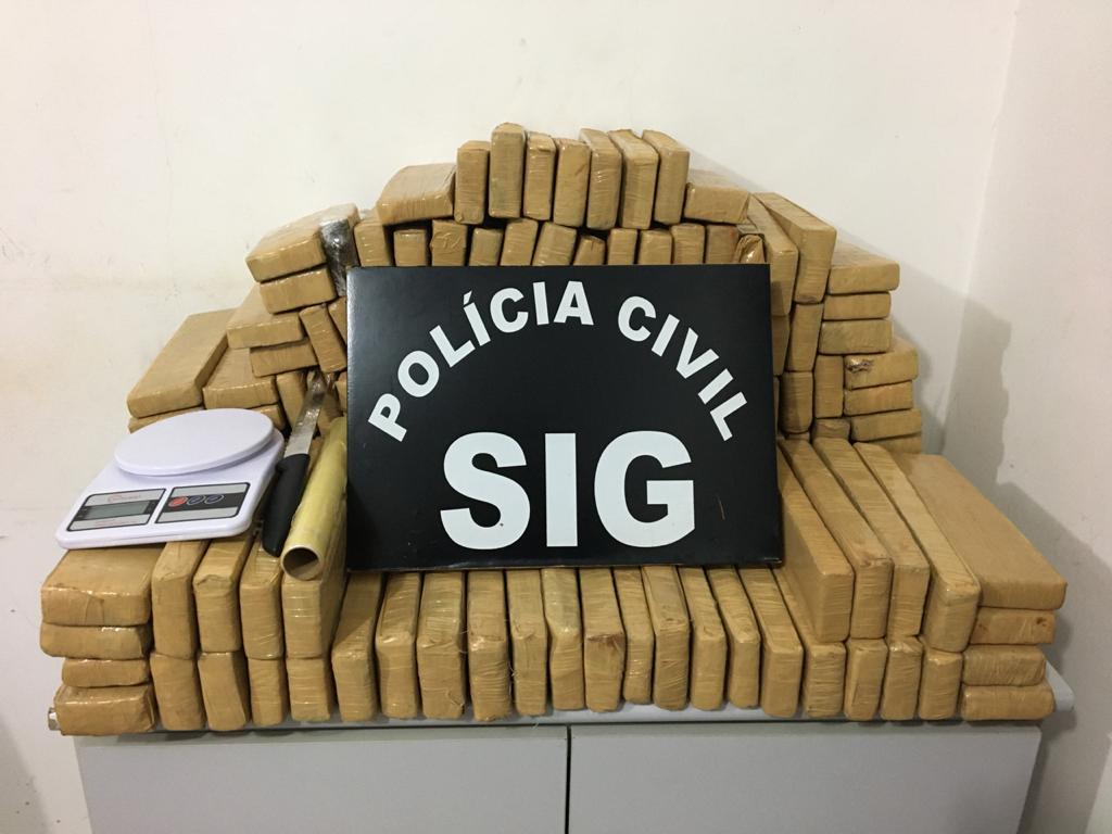 Entorpecente pesou 101,9 quilos - Foto: Pol&iacute;cia Civil/Divulga&ccedil;&atilde;o