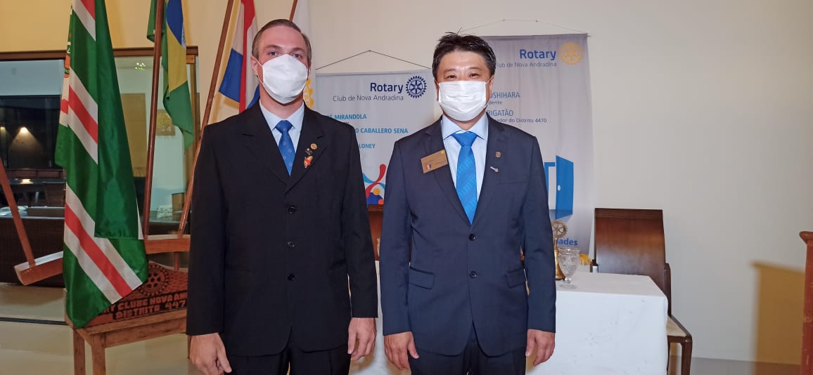 O presidente 2019/2020 Andr&eacute; Mirandola e o presidente empossado Sandro Yoshihara &ndash; Foto: Divulga&ccedil;&atilde;o