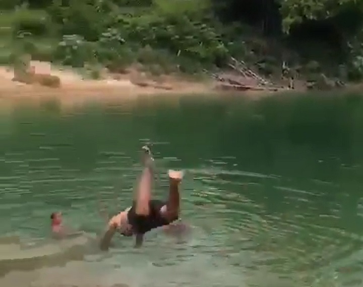 Este foi o &uacute;ltimo pulo no rio de Elder - Foto: Reprodu&ccedil;&atilde;o/Instagram