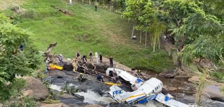 O avião em que estava Marília Mendonça caiu em Piedade de Caratinga, no Vale do Rio Doce, no oeste de Minas Gerais - Foto: Divulgação/Polícia Militar de Minas Gerais