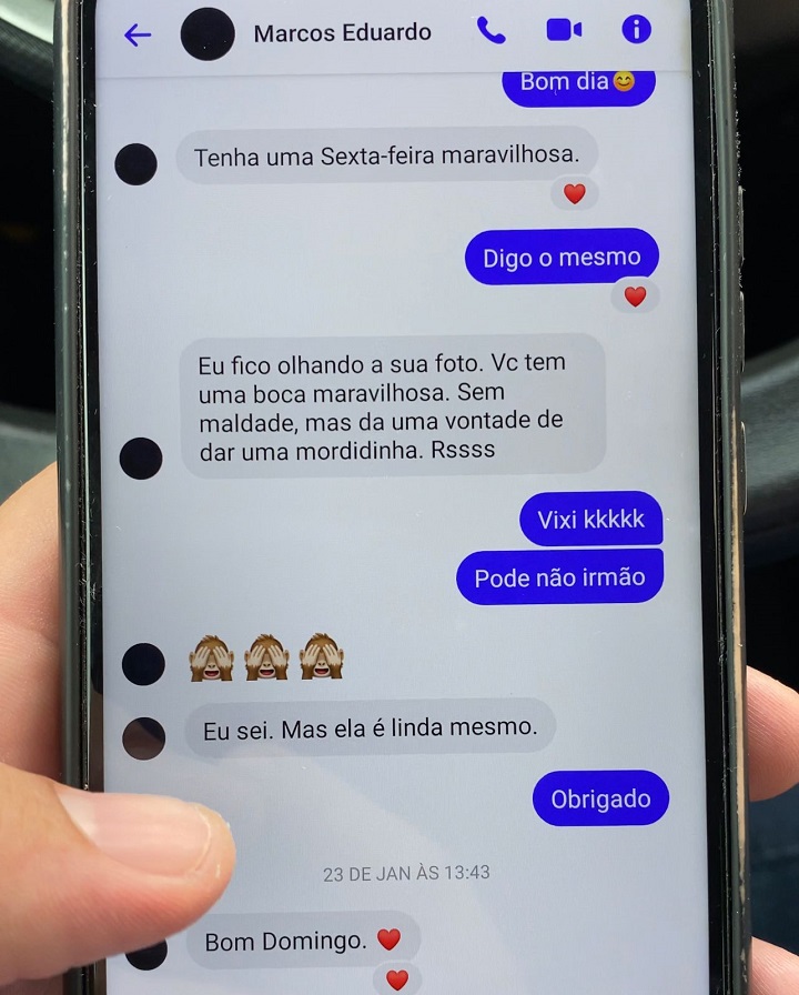 Mensagens do celular da v&iacute;tima - Foto: Reprodu&ccedil;&atilde;o/Jornal da Nova