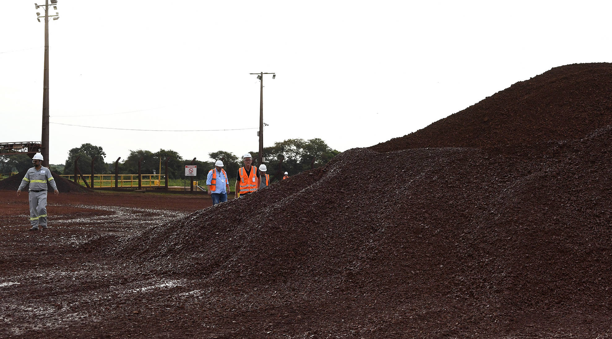 Técnicos da MPP e do Governo do Estado inspecionam carga de minério armazenada no porto de Ladário - Foto: Bruno Rezende